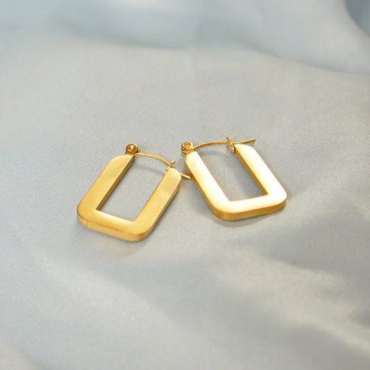 Rectangle Hoop Earring 316L