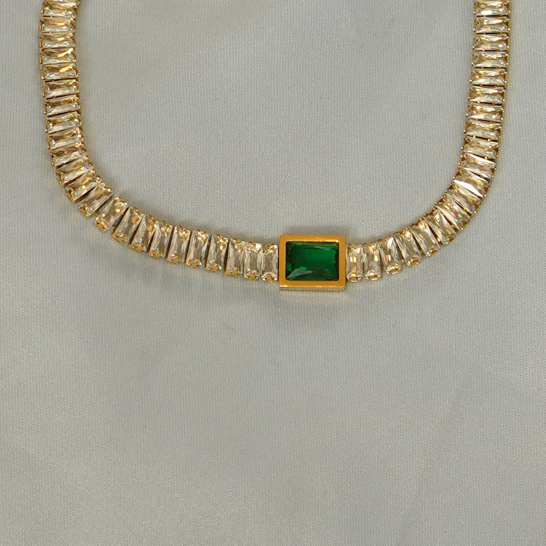 Green Stone Accent Bracelet 316L