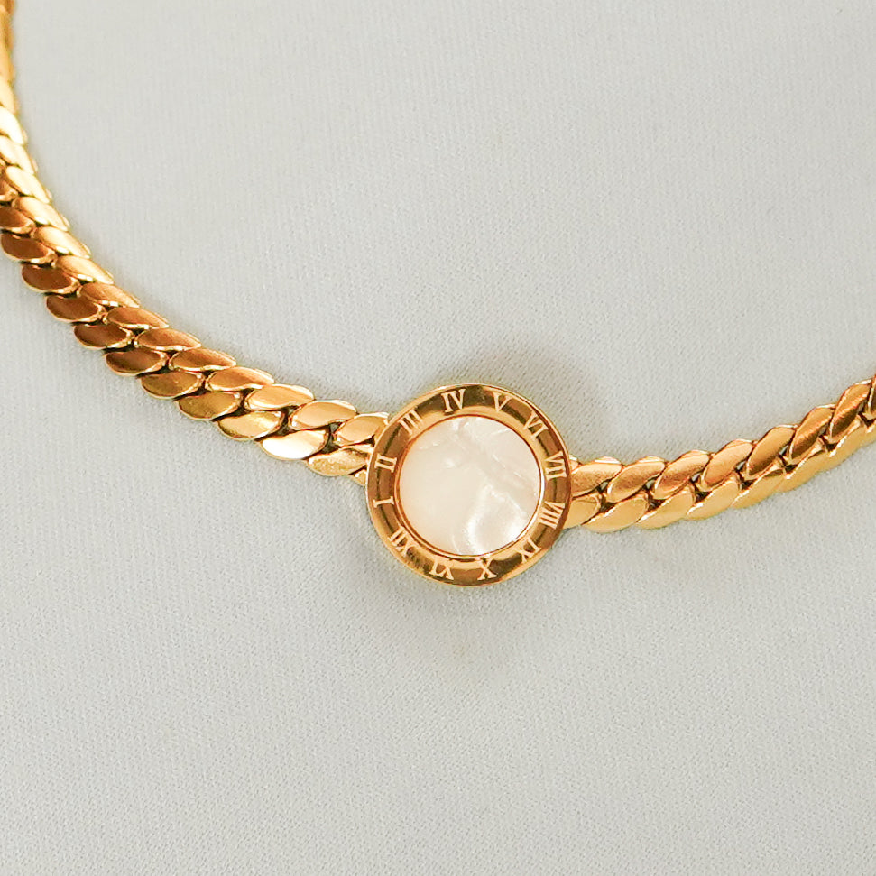 Round White Chain Bracelet 316L