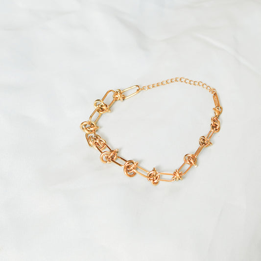 Tone Knot Link Chain Bracelet