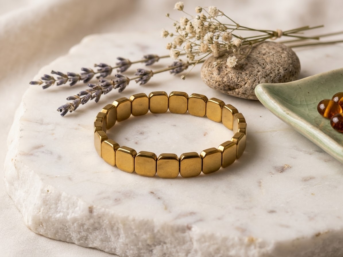 Stretch bead stone wristband