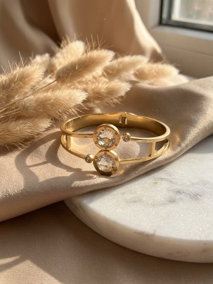 Amara Dual Stone Statement Bangle
