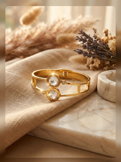 Amara Dual Stone Statement Bangle