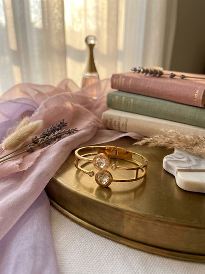 Amara Dual Stone Statement Bangle