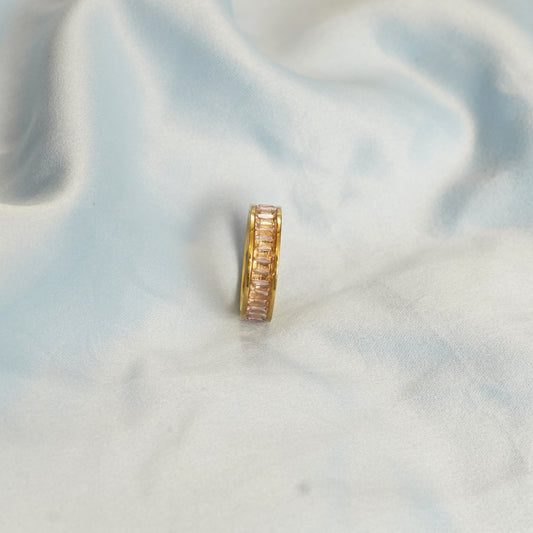 Pink Baguette Ring 316L