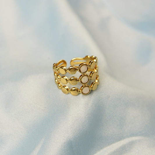3-Layer Beaded Ring Adjustable