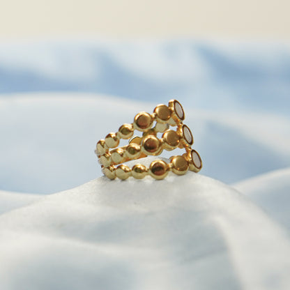 3-Layer Beaded Ring Adjustable