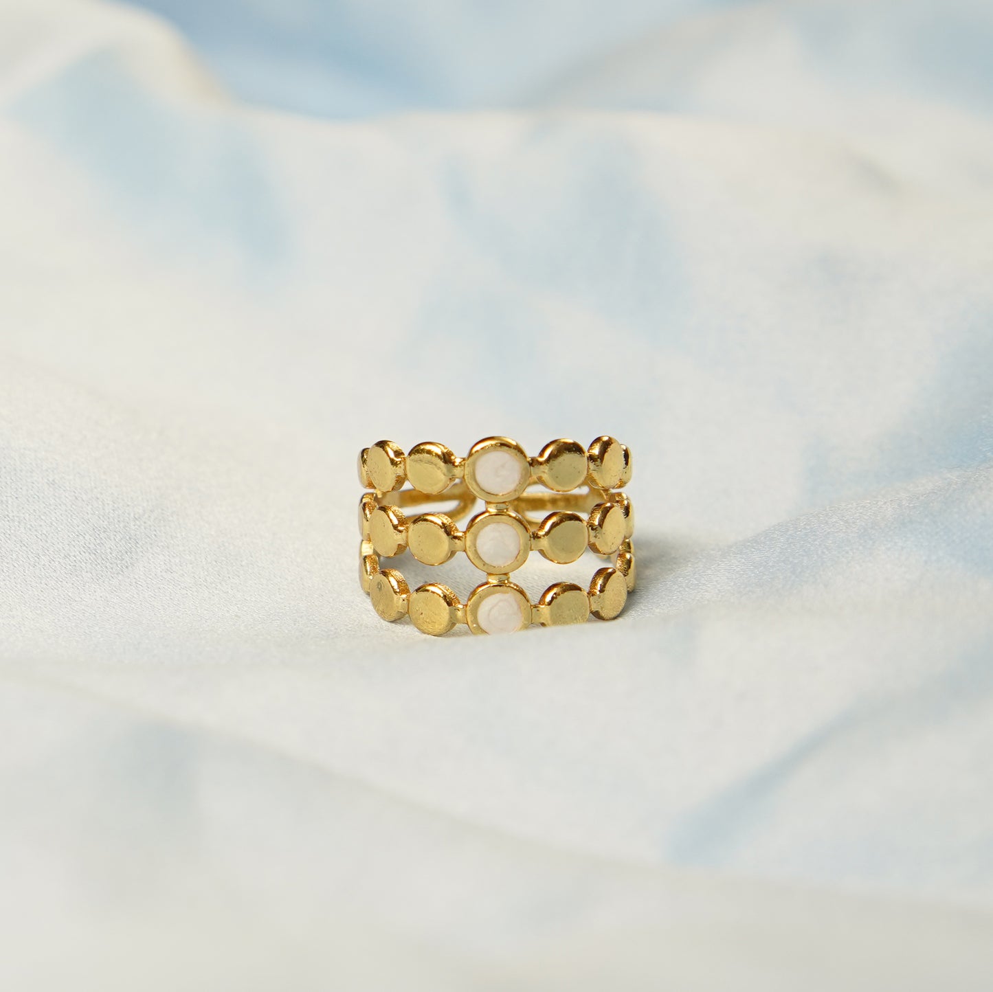 3-Layer Beaded Ring Adjustable