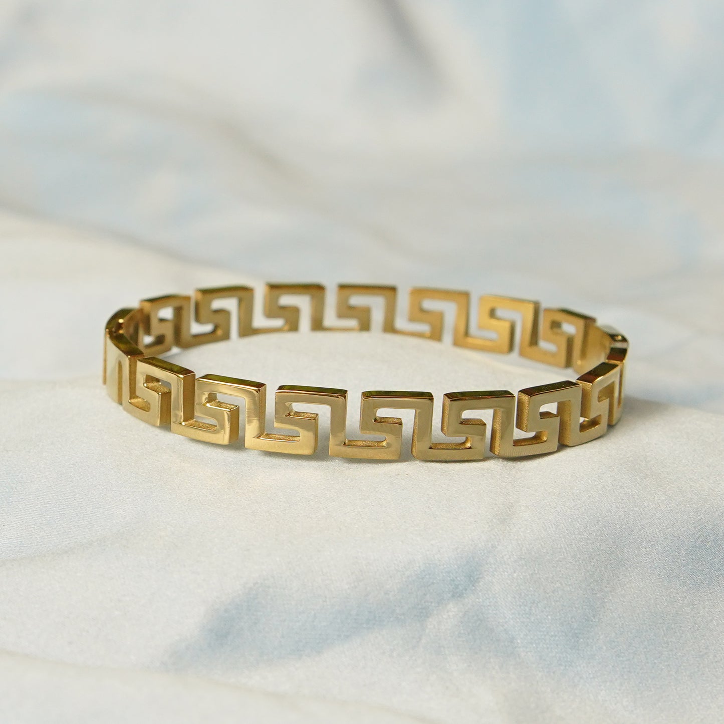 Greek Meander Bangle 316L
