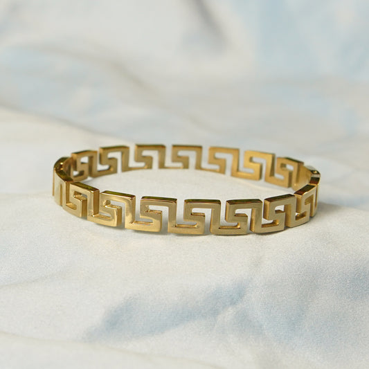 Greek Meander Bangle 316L