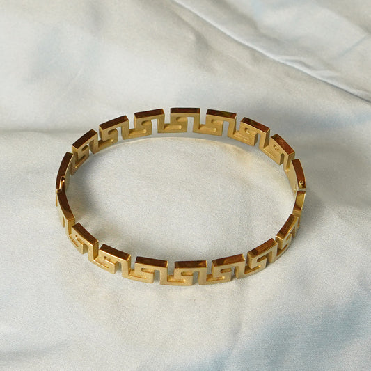 Greek Meander Bangle 316L