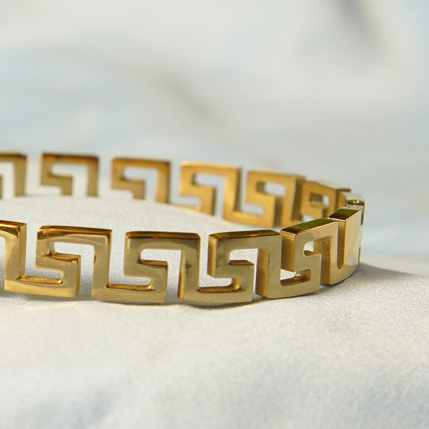 Greek Meander Bangle 316L