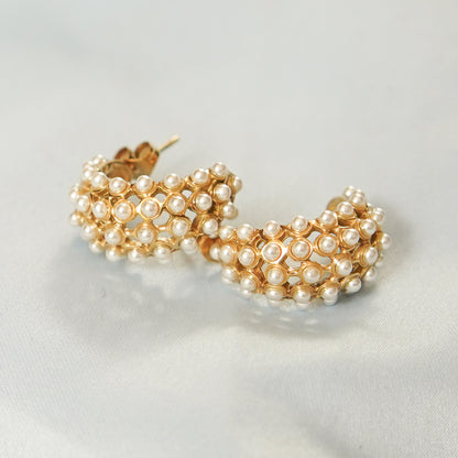 Pearl Bead Detailing Hoop 316L