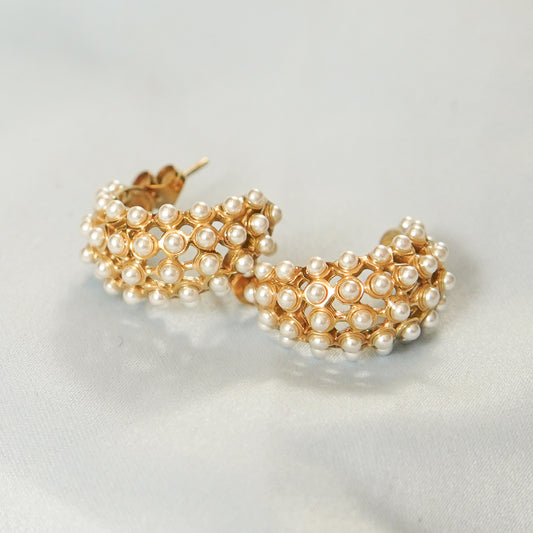 Pearl Bead Detailing Hoop 316L