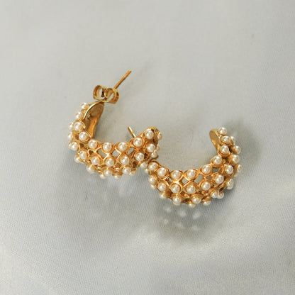 Pearl Bead Detailing Hoop 316L