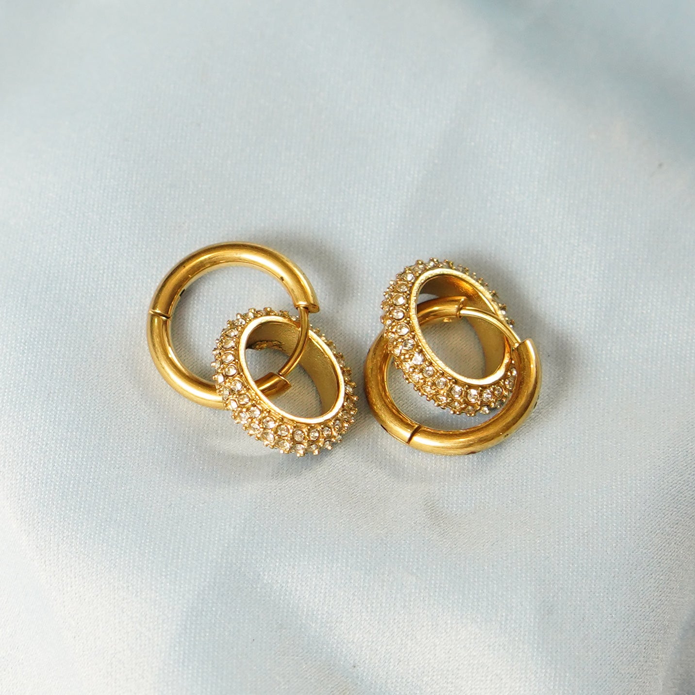 Hoop Earrings with Crystal Accents 316L