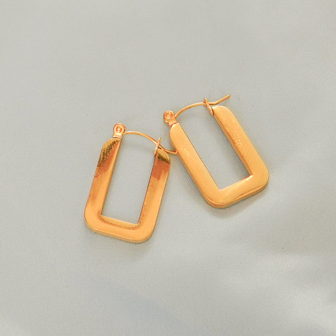 Rectangle Hoop Earring 316L