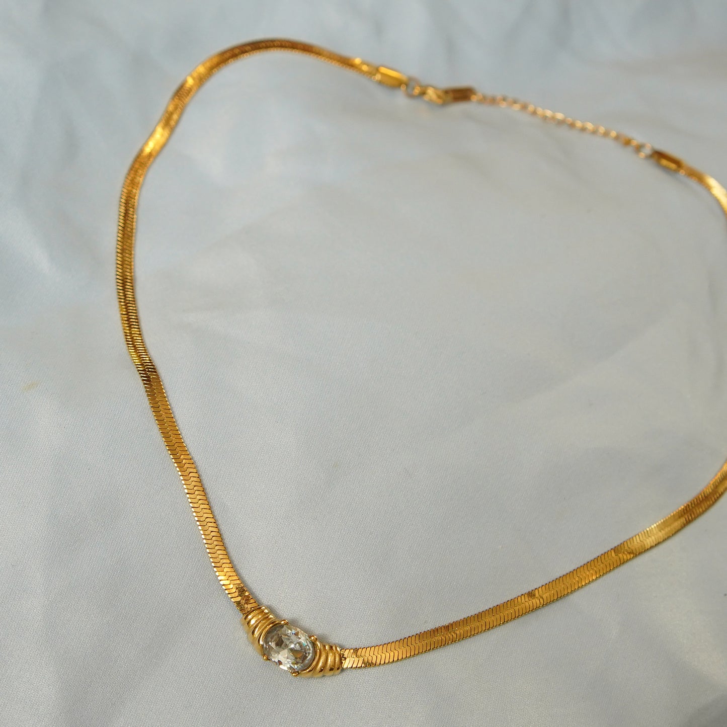 Snake Chain Crystal Necklace 316L