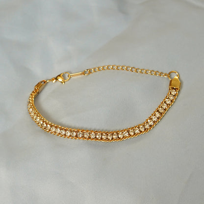Crystal Accents Chain Bracelet 316L