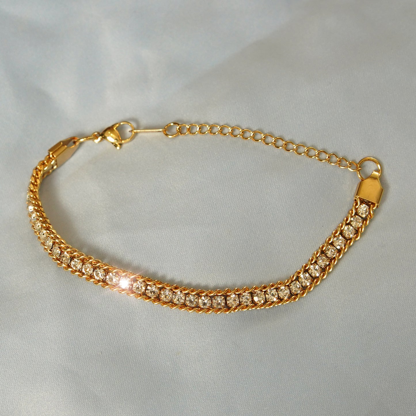 Crystal Accents Chain Bracelet 316L