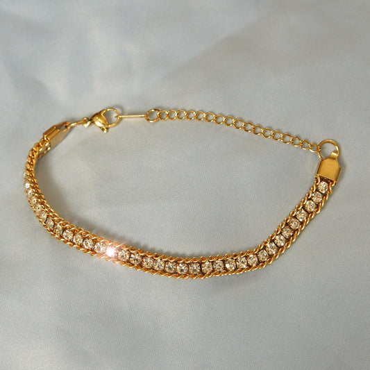 Crystal Accents Chain Bracelet 316L