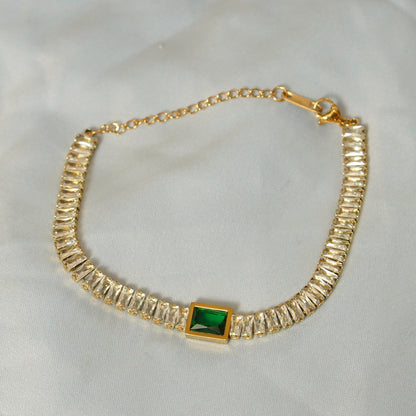 Green Stone Accent Bracelet 316L