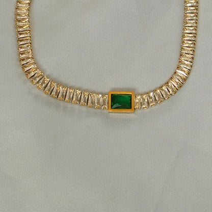 Green Stone Accent Bracelet 316L