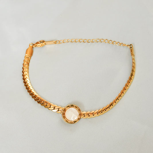 Round White Chain Bracelet 316L