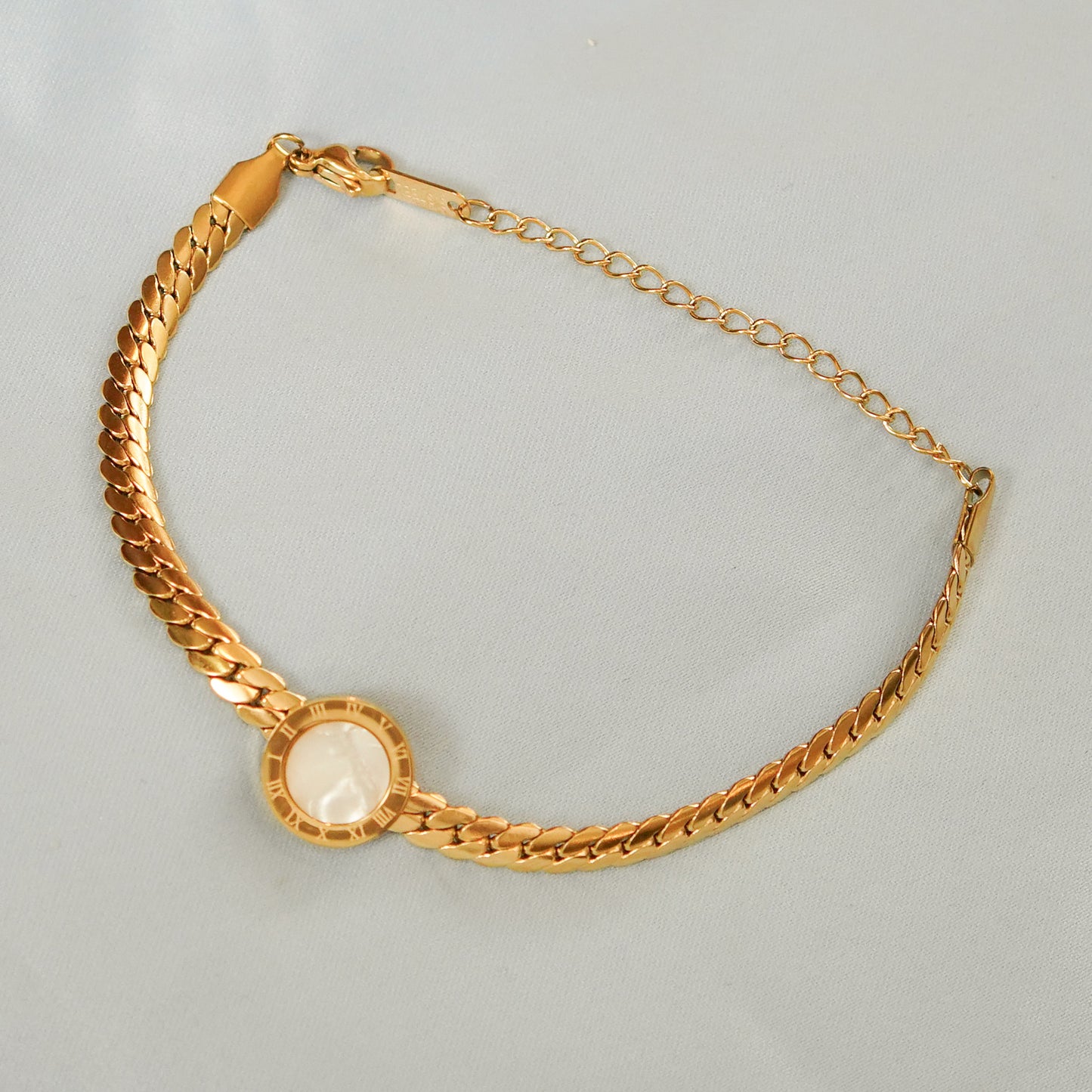 Round White Chain Bracelet 316L