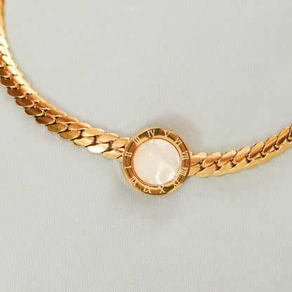 Round White Chain Bracelet 316L