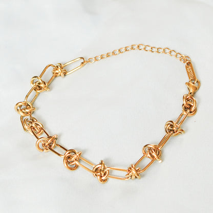 Tone Knot Link Chain Bracelet