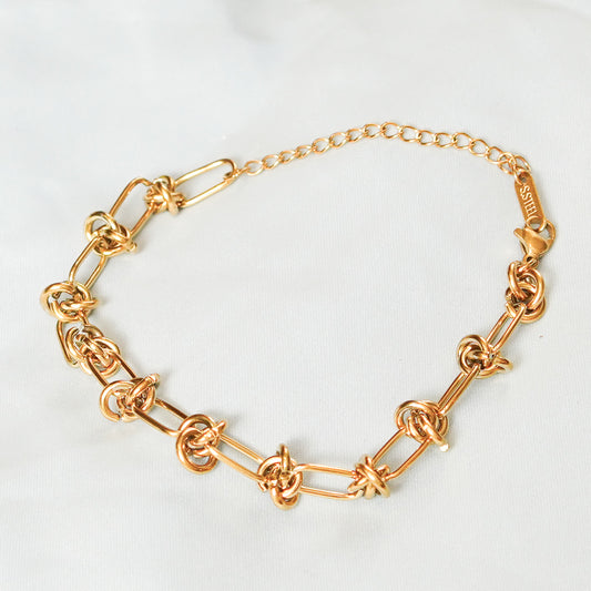 Tone Knot Link Chain Bracelet