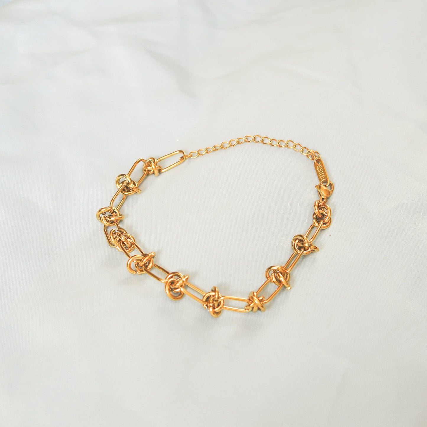 Tone Knot Link Chain Bracelet