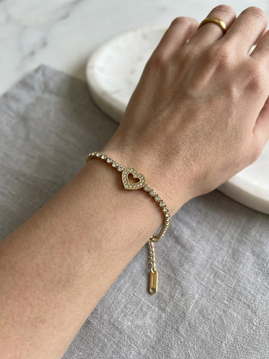 Pave Heart Bracelet