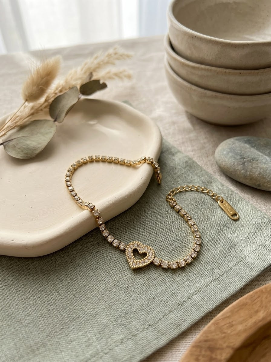 Pave Heart Bracelet