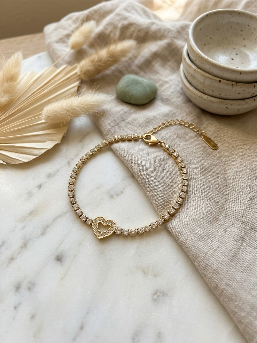 Pave Heart Bracelet