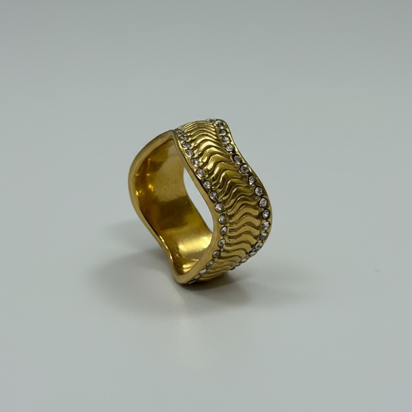 Ocean Ripple Statement Ring