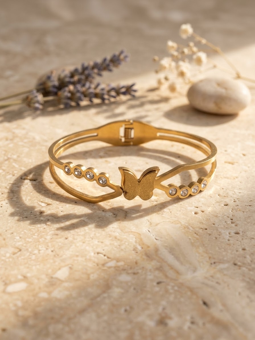Crystal Butterfly Bangle