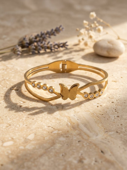 Crystal Butterfly Bangle
