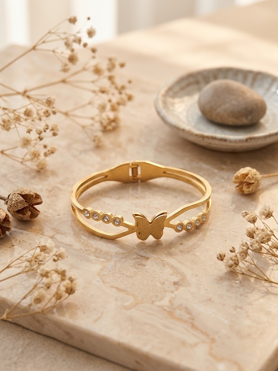 Crystal Butterfly Bangle