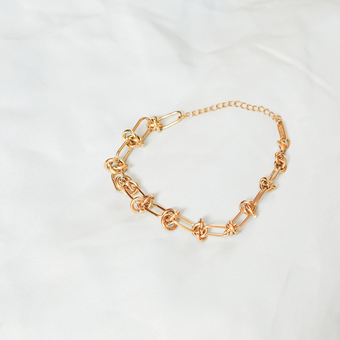 Tone Knot Link Chain Bracelet